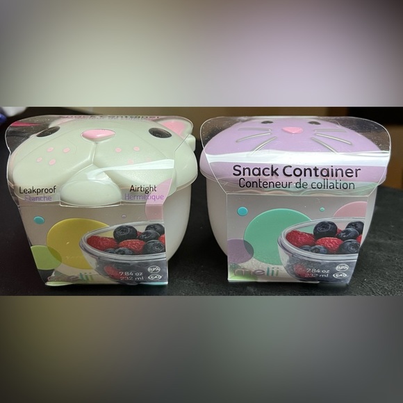 NIP Frenchie & cat containers and silverware - Picture 2 of 2